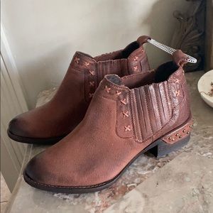 Dark brown leather boots